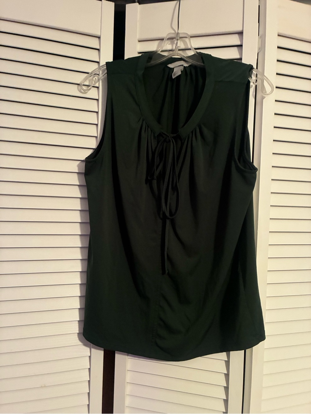 H&M Dark Green Sleeveless Tie-Neck Camisole